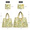 Wrapables Large & Small Foldable Tote Nylon Reusable Grocery Bags, Set of 2, Lemons